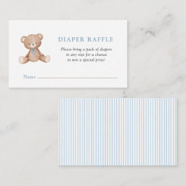 Tarjeta De Recepción Cute Teddy Bear Baby Boy ducha Diaper Raffle