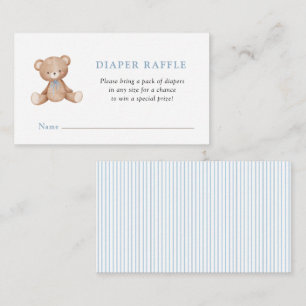 Tarjeta De Recepción Cute Teddy Bear Baby Boy ducha Diaper Raffle