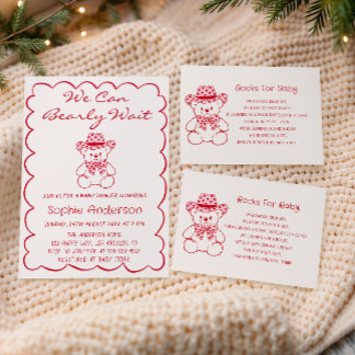 Tarjeta De Recepción Cute Teddy Bear Baby Shower Books for Baby