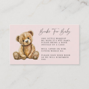Tarjeta De Recepción Cute Teddy Bear Rubor Chica rosa Baby Shower