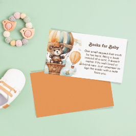 Tarjeta De Recepción Cute Teddy Bear Woodland Books para Baby Shower