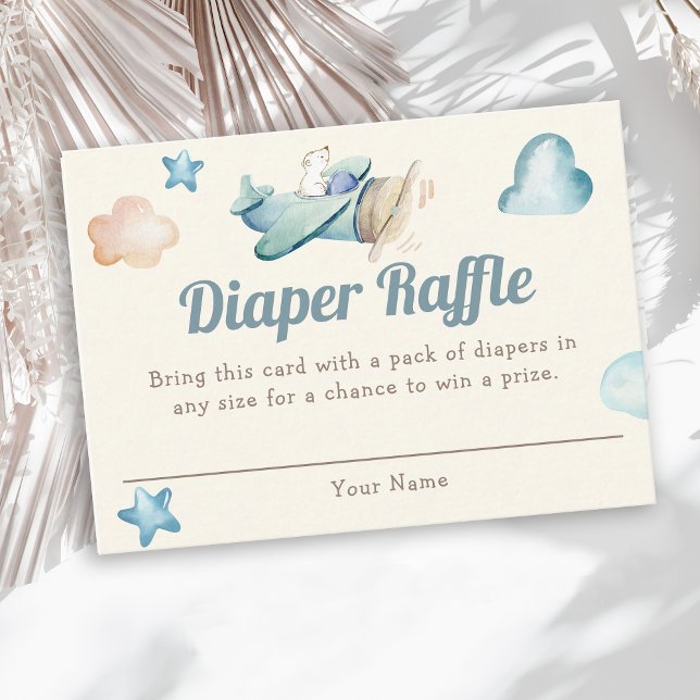 Tarjeta De Recepción Cute tema de aviación Baby Shower Diaper Raffle (Subido por el creador)