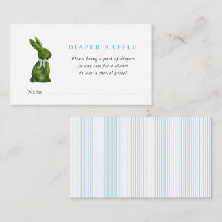 Tarjeta De Recepción Cute Topiary Rabbit Baby boy shower diaper raffle 