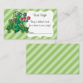 Tarjeta De Recepción Cute Turtle Baby Shower Theme Book Raffle