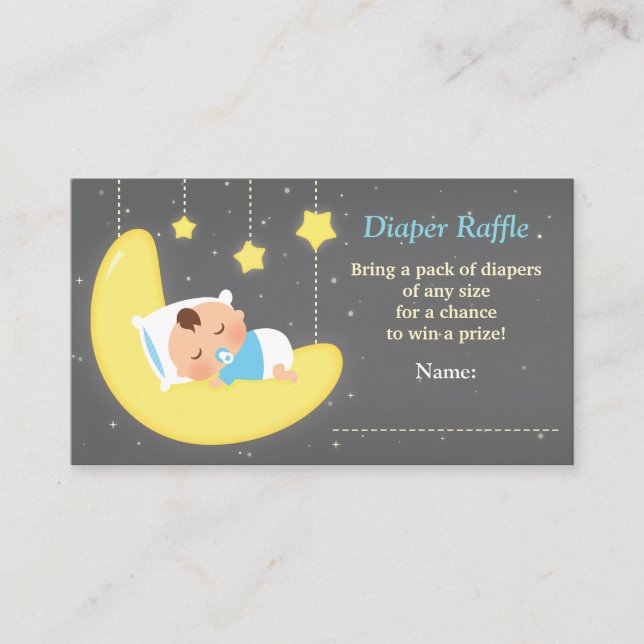 Tarjeta De Recepción Cute Twinkle Little Star Diaper Raffle Tickets (Anverso)