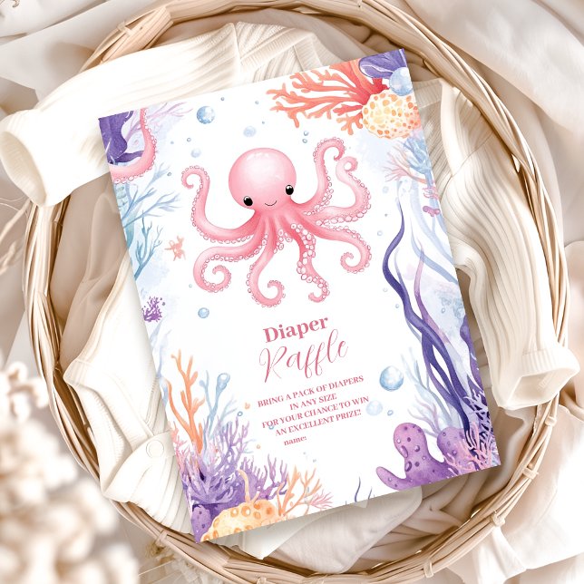 Tarjeta De Recepción Cute Under the Sea Diapper Raffle (Subido por el creador)