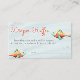 Tarjeta De Recepción Cute Under the Sea Fish Neutral Twin Diaper Raffle