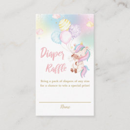 Tarjeta De Recepción Cute Unicorn Niña Ducha Diaper Raffle