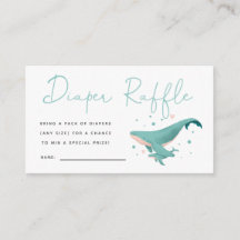 Cute Whale Baby Shower Diaper Raffle