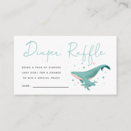 Tarjeta De Recepción Cute Whale Baby Shower Diaper Raffle