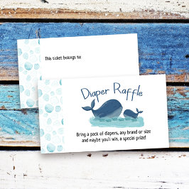 Tarjeta De Recepción Cute Whale Baby Shower Diaper Raffle