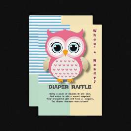Tarjeta De Recepción Cute Whimsical Pink Owl Baby Shower