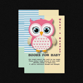 Tarjeta De Recepción Cute Whimsical Pink Owl Baby Shower