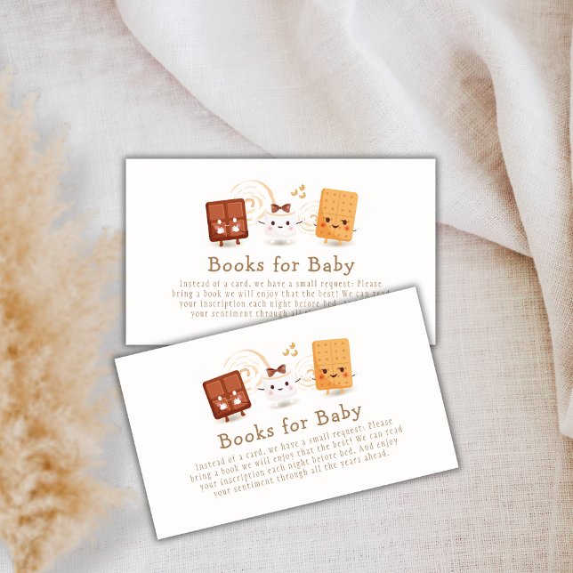 Tarjeta De Recepción Cute Whimsical S'more Fun Books Para Baby Shower (Cute Whimsical S'more Fun Books For Baby Shower Enclosure Card)