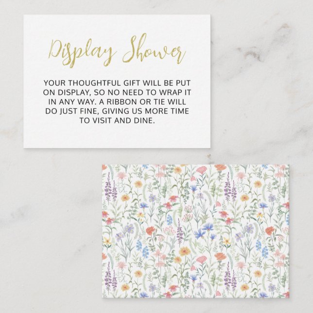 Tarjeta De Recepción Cute Wildflower Pattern Enclosure Card (Anverso / Reverso)
