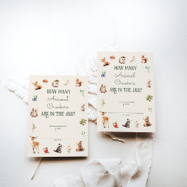 Tarjeta De Recepción Cute Woodland Animal Adventure Neutral Baby Shower