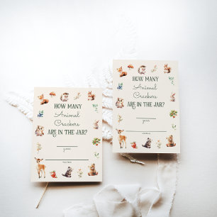 Tarjeta De Recepción Cute Woodland Animal Adventure Neutral Baby Shower