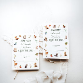 Tarjeta De Recepción Cute Woodland Animal Adventure Neutral Baby Shower