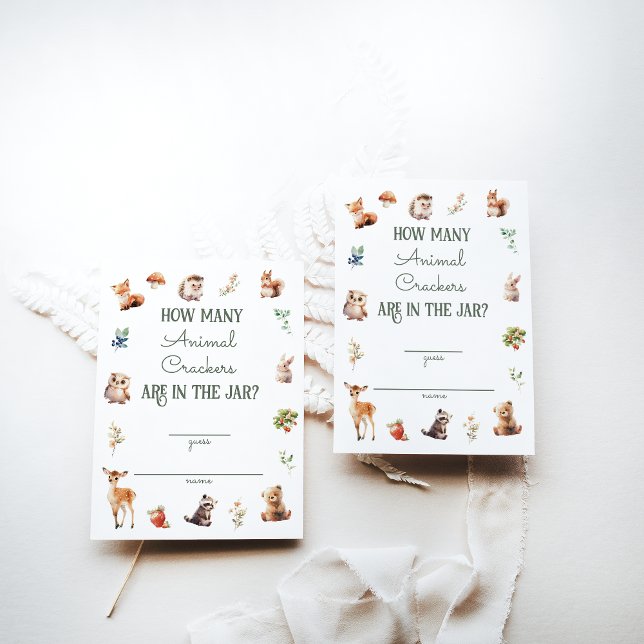 Tarjeta De Recepción Cute Woodland Animal Adventure Neutral Baby Shower (Subido por el creador)