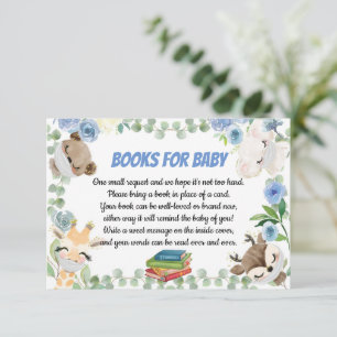 Tarjeta De Recepción Cute Woodland Animales Baby Boy Book Request Card
