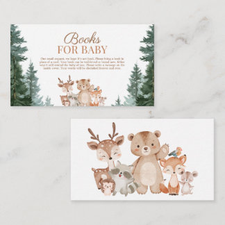 Tarjeta De Recepción Cute Woodland Animals Books for Baby Shower
