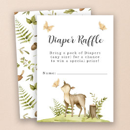 Tarjeta De Recepción Cute Woodland Animals Diaper Raffle