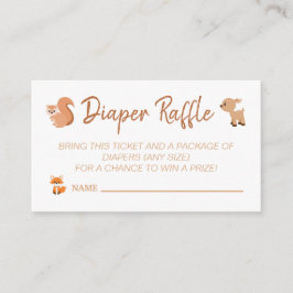Tarjeta De Recepción Cute Woodland Animals Diaper Raffle Baby Shower
