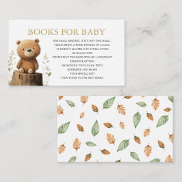Tarjeta De Recepción Cute Woodland Animals rústicos Libros para la duch