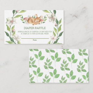 Tarjeta De Recepción Cute Woodland Deer Floral Greeneration Diaper Raff