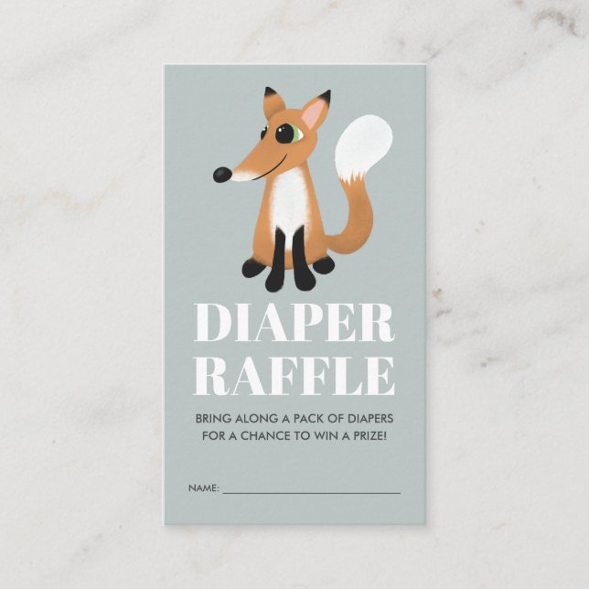 Tarjeta De Recepción Cute Woodland Fox Baby Shower Diaper Raffle
