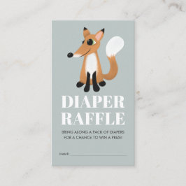 Tarjeta De Recepción Cute Woodland Fox Baby Shower Diaper Raffle