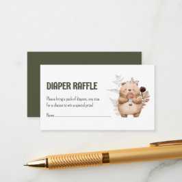 Tarjeta De Recepción Cute Woodland Friends Diaper Raffle