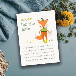 Tarjeta De Recepción Cute Woodland Fun Fox Books Para Baby Shower