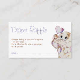 Tarjeta De Recepción Cutest Blank Elephant Heart Balloon Diaper Raffles