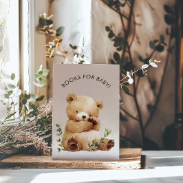Tarjeta De Recepción Cutie Baby Bear Baby Shower Books para el bebé
