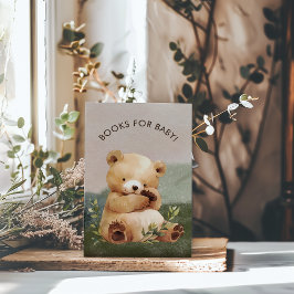 Tarjeta De Recepción Cutie Baby Bear Baby Shower Books para el bebé
