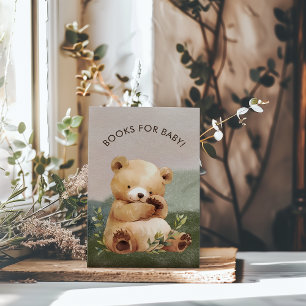 Tarjeta De Recepción Cutie Baby Bear Baby Shower Books para el bebé