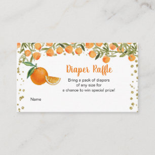 Tarjeta De Recepción Cutie Baby Citrus Diaper Raffle Card,