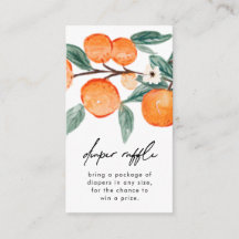 Cutie Cuementine Diaper Raffle Cards