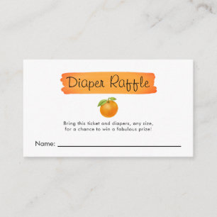 Tarjeta De Recepción Cutie Naranja Citrus Baby Shower Diaper Raffle