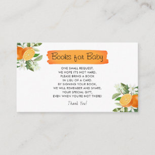 Tarjeta De Recepción Cutie Naranja Citrus Baby Shower Libros para bebé