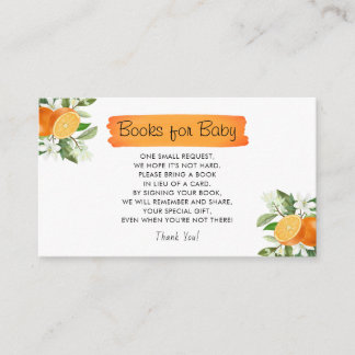 Tarjeta De Recepción Cutie Naranja Citrus Baby Shower Libros para bebé