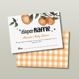 Tarjeta De Recepción Cutie Naranja Citrus Diaper Raffle Baby Shower