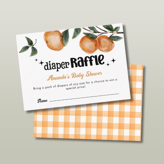 Tarjeta De Recepción Cutie Naranja Citrus Diaper Raffle Baby Shower (Subido por el creador)