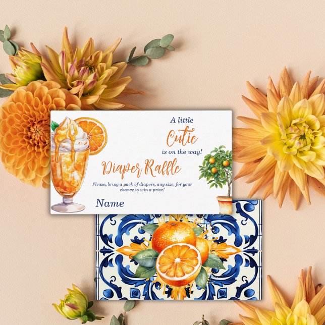 Tarjeta De Recepción Cutie Naranja Citrus Summer Baby Shower Diaper (Subido por el creador)