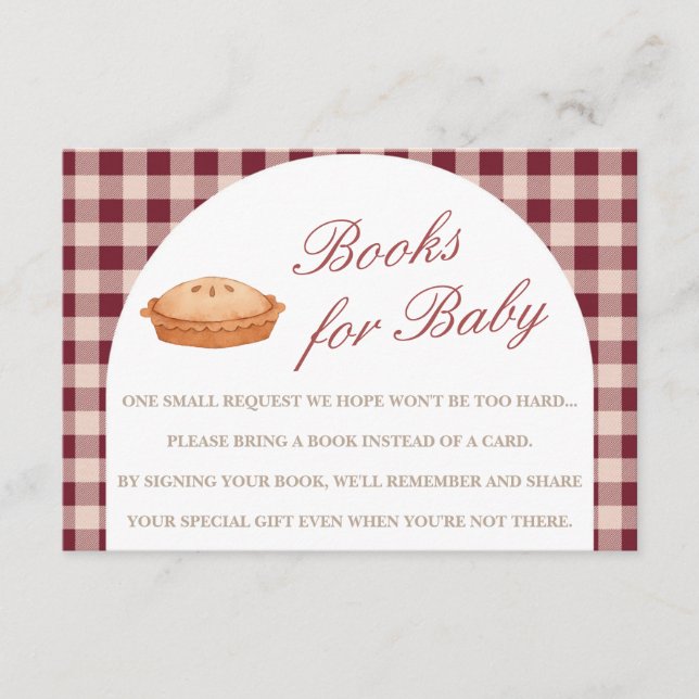 Tarjeta De Recepción Cutie Pie Baby Shower Books For Baby Card (Anverso)