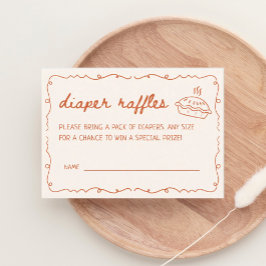 Tarjeta De Recepción Cutie Pie Baby Shower Diaper Raffle
