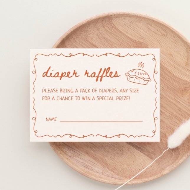 Tarjeta De Recepción Cutie Pie Baby Shower Diaper Raffle (Subido por el creador)