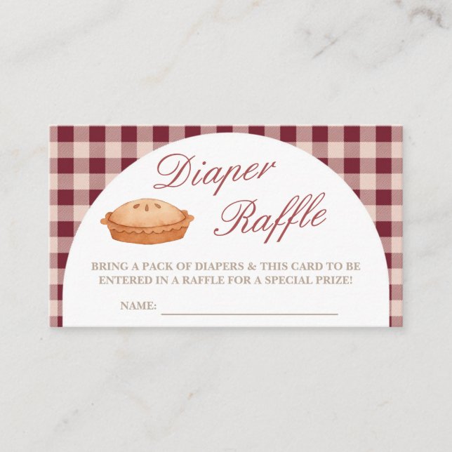 Tarjeta De Recepción Cutie Pie Baby Shower Diaper Raffle Card (Anverso)