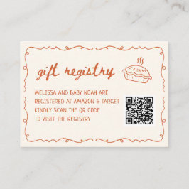 Tarjeta De Recepción Cutie Pie Baby Shower Gift Registry QR Code